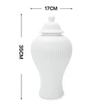 vase blanc doré rayures verticales moderne élégant couvercle décoration maison