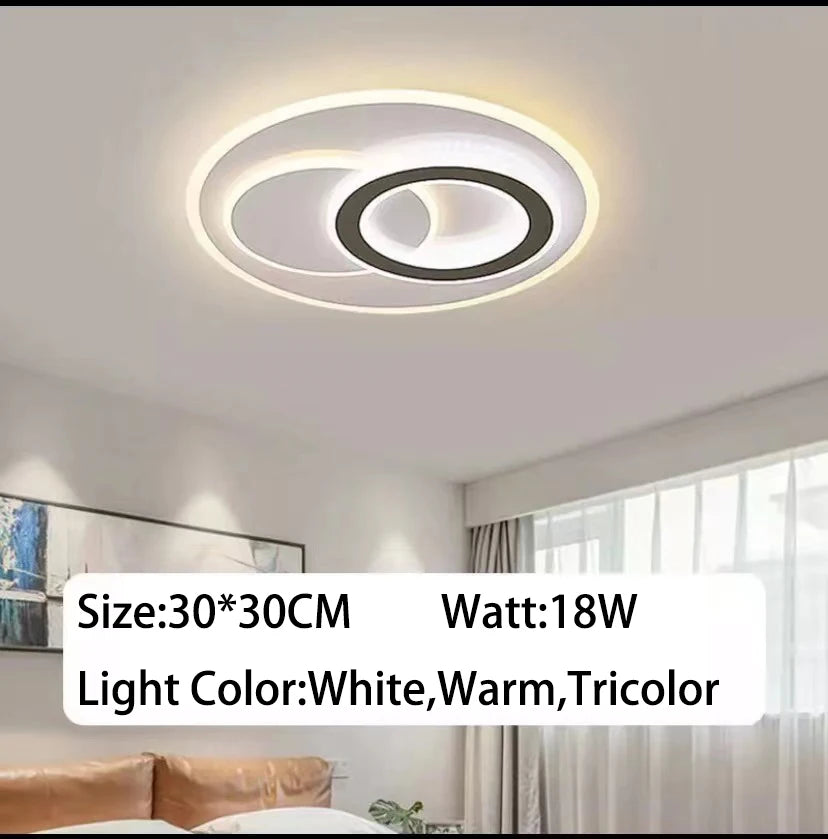 luminaire led blanc noir géométrique moderne minimaliste 36w 40cm