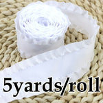 ruban satin rose clair bord frangé yards élégant déco opacité double face