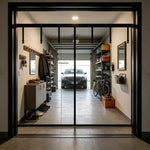 moustiquaire rideau porte garage noir maille fine clips suspension moderne protection insectes atelier patio