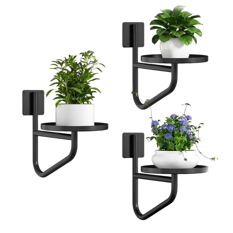 supports muraux modernes minimalistes noirs fixations vis plantes intérieur décoration étagères murales structures simples