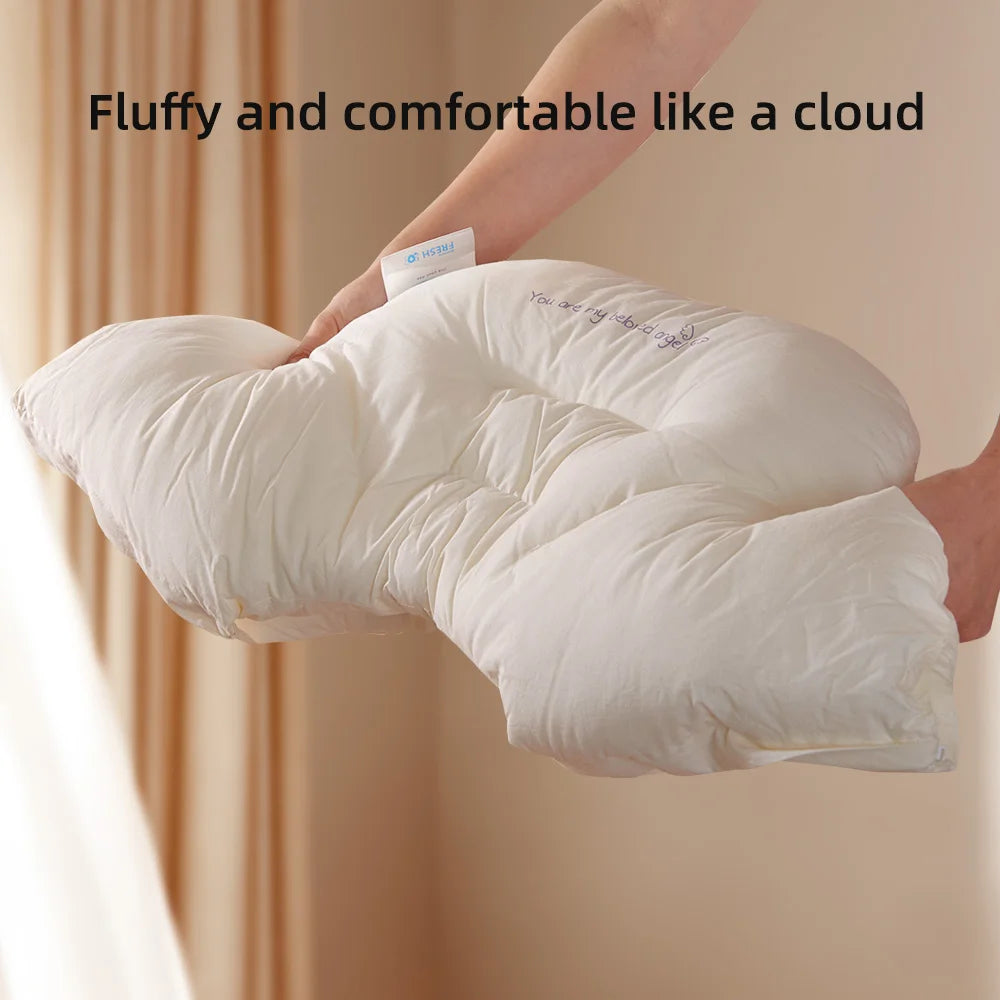 oreiller bébé blanc uni forme confortable sommeil latéral cou tête couverture nocturne enfant fourrager