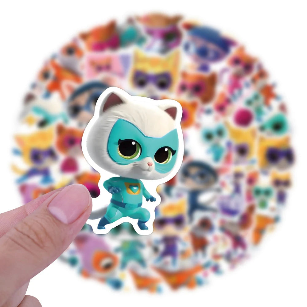 stickers kawaii chats dessins animés couleurs variées cartoon pvc autocollants usage multiple enfants adultes