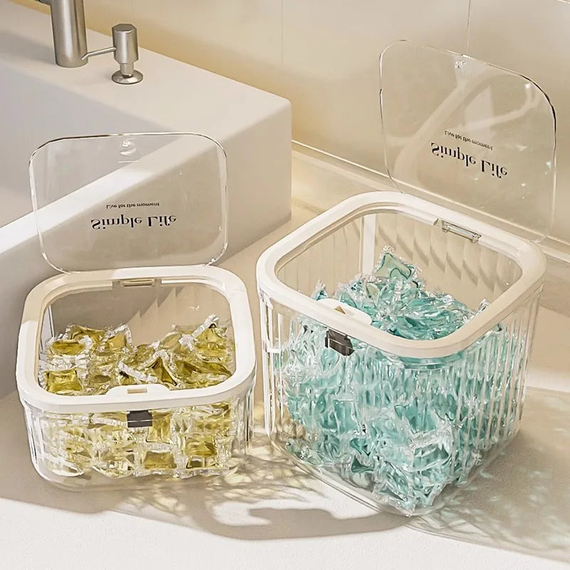 boîtes rangement modernes transparentes réutilisables bijoux rangement minimaliste poignées