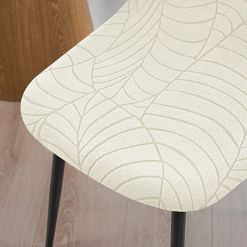 housse chaise salle manger jacquard motif feuilles protection siege cuisine moderne polyester