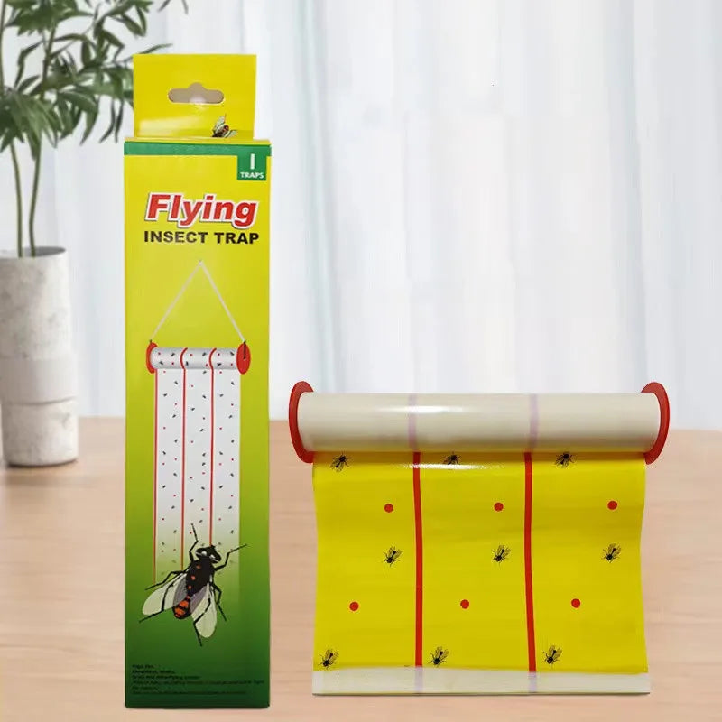 piège insectes collant jaune vert motifs points rouges utilitaire suspension arbres