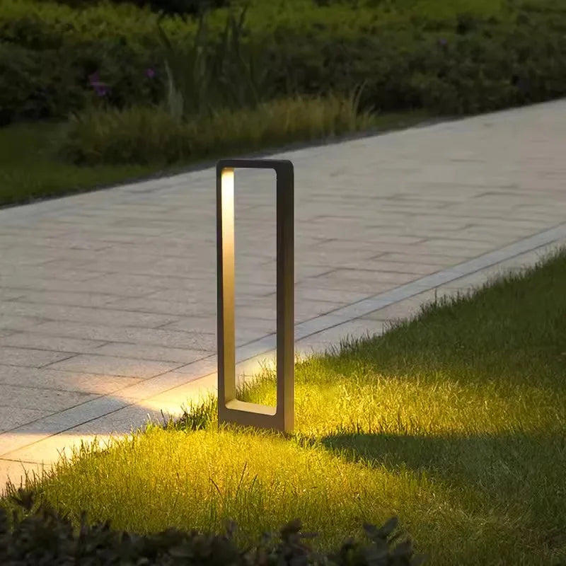 lampe solaire noire moderne ip65 7w 30cm 60cm 80cmextérieur décoration paysagèrealuflux lumineux