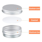 boîtes métalliques rondes argentées couvercle vis 5ml 10ml 15ml 20ml 30ml 40ml 50ml 60ml