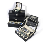boîte montres simili cuir noire cadenas classique rangement étanche femmes