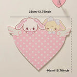 décoration murale kawaii carte autocollants coeurs papillons lapin rose clair chambre enfants douce clips
