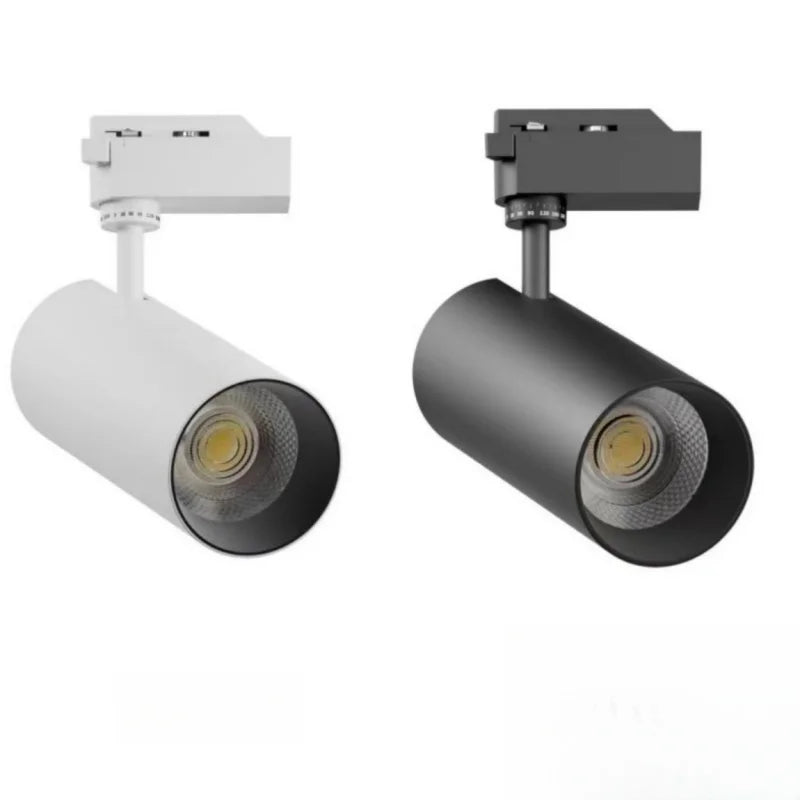 spots led modernes 30w noir blanc mat opaques tringle adaptable ampoule led cold white
