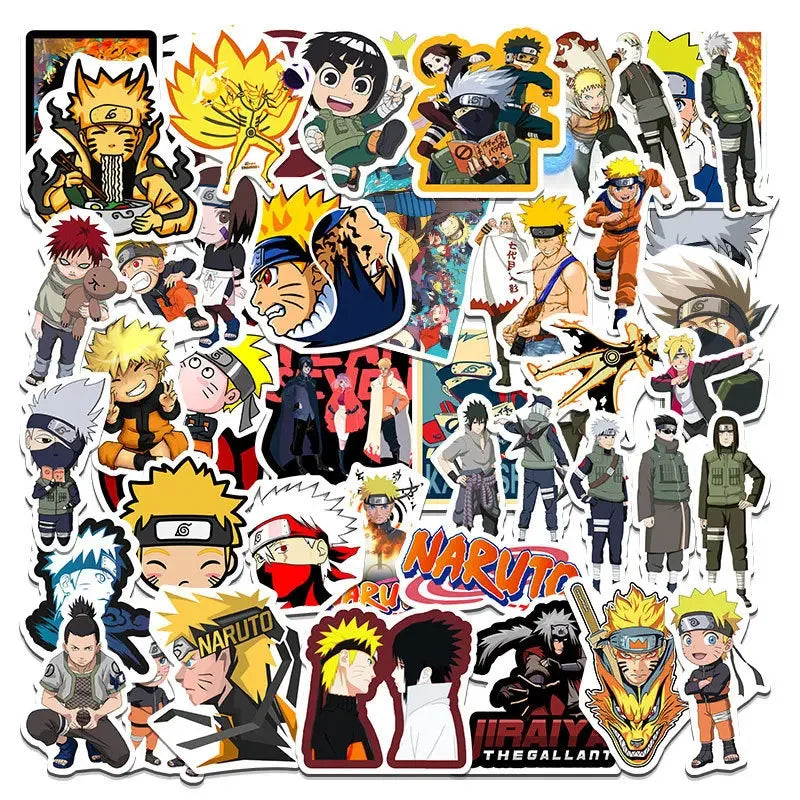 sticker autocollants naruto personnages kakashi sasuke itachi multicolore anime fini