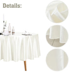 nappe table ronde satin blanc noir unie moderne opaquer 145cm 180cm 200cm 228cm