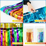 rideau franges métalliques couleurs vives mariage anniversaire décoration festive adhésif pack deux