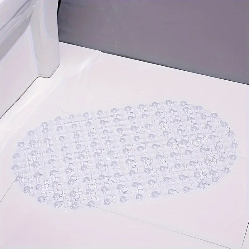 tapis bain antidérapant rose violet bleu transparent maillage billes moderne salle bain sécurité durable