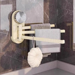 porte serviettes pliable moderne adhésif beige clair texture rayée serviettes grises dimension 230mm pratique