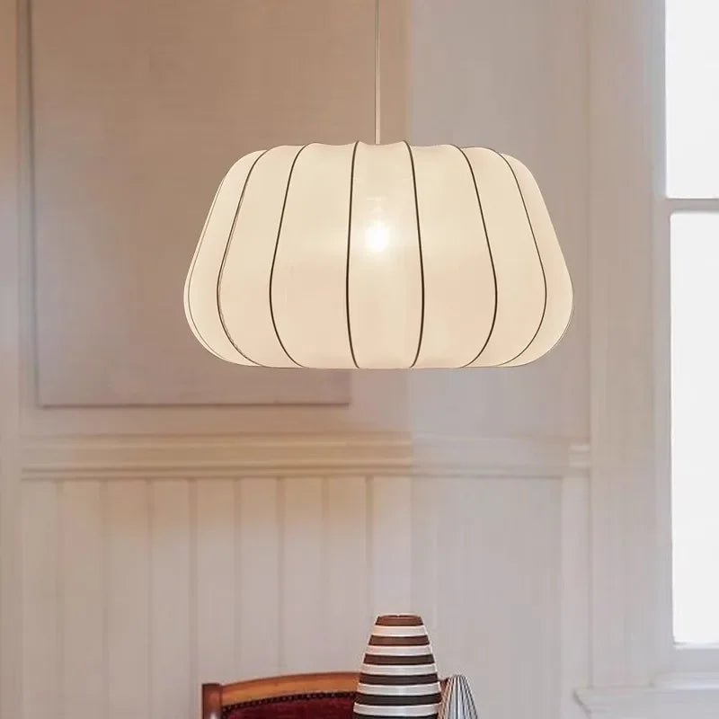 lampe suspendue tissu blanc rayures moderne salon chambre chaîne flux lumineux 249 2000 volts