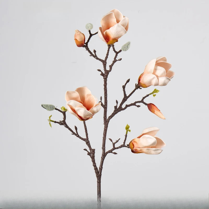 décoration intérieure branche artificielle magnolia blanc rose feuilles naturelles maison mariage anniversaire