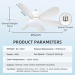 ventilateur lumière blanc moderne télécommande led vis fixations chambre salon