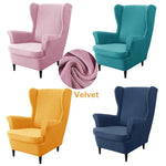 housse fauteuil oreilles velours extensible repose pied salon salon chambre