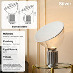 lampe table moderne verre transparent blanc base métal chambre coucher