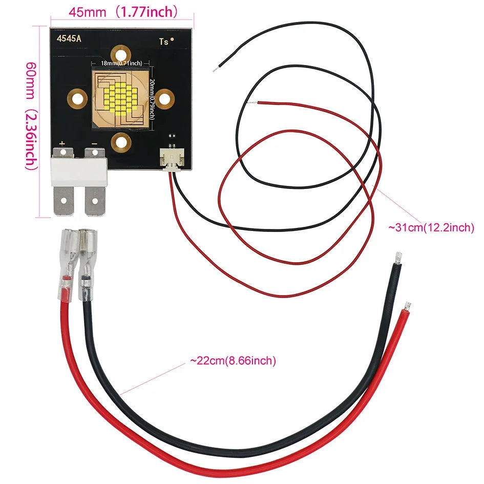 Module LED 400W 60000LM noir jaune gris 30 diodes 8000K 45x60mm électronique industrielle