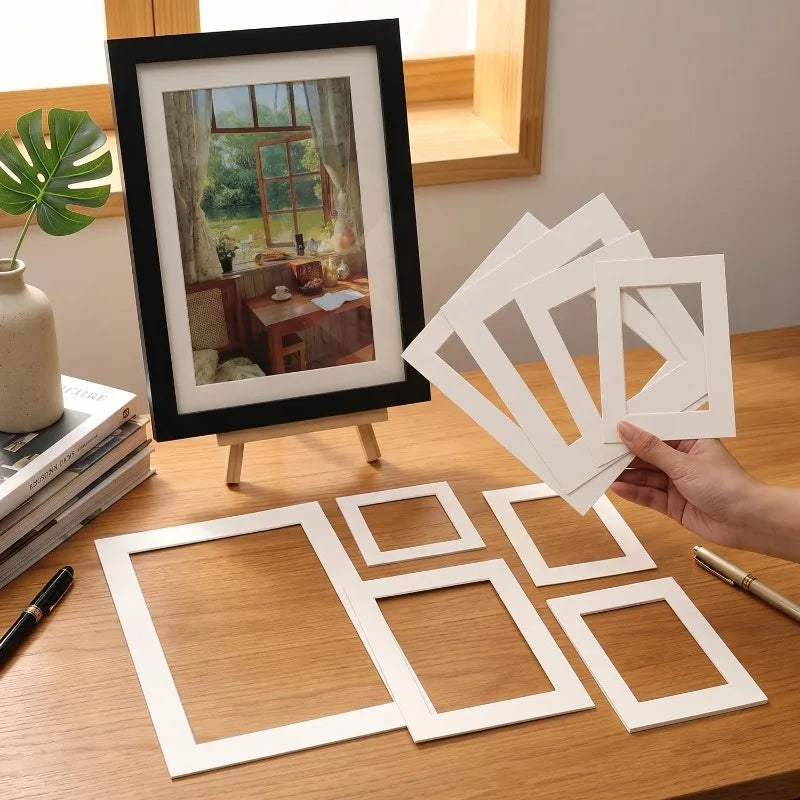 passe partout rectangulaire blanc papier cadre photo décoration intérieure œuvre d'art classique