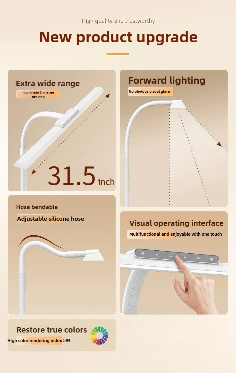 lampe led moderne blanc interface tactile câble 1m5 clips 80cm flux lumineux haute luminosité