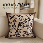 housse coussin fleurs feuilles vintage 100 polyester opaque maison decoration