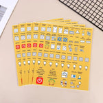 autocollants graphiques icônes électriques jaune bleu blanc adhésifs imperméables boîte disjoncteur minimaliste