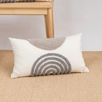 coussin géométrique moderne polyester gris beige amovible lavable contemporain decoration interieur tufter boheme