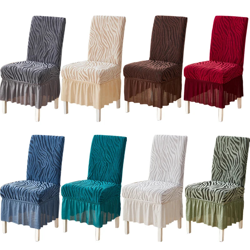 housse chaise moderne imprimé feuilles élastique décoration salon salle manger maison