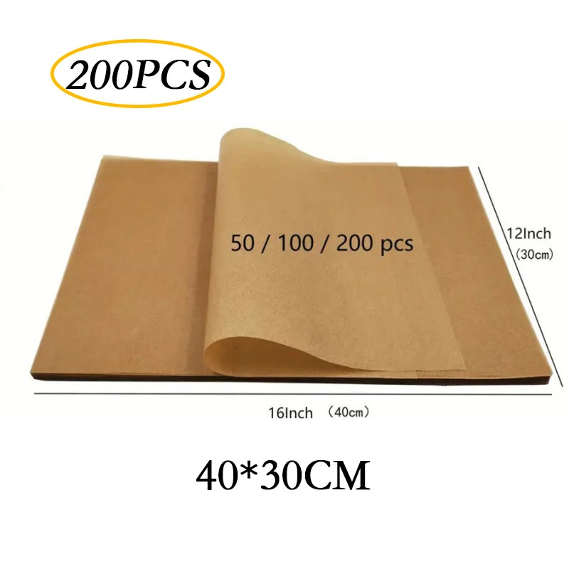 papier cuisson marron clair 8x12 16x12 16x16 feuilles antiadhésives écologiques