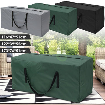 Housse de rangement étanche noire pour coussins de jardin