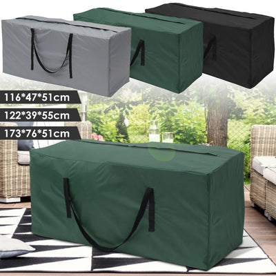 Housse de rangement étanche noire pour coussins de jardin