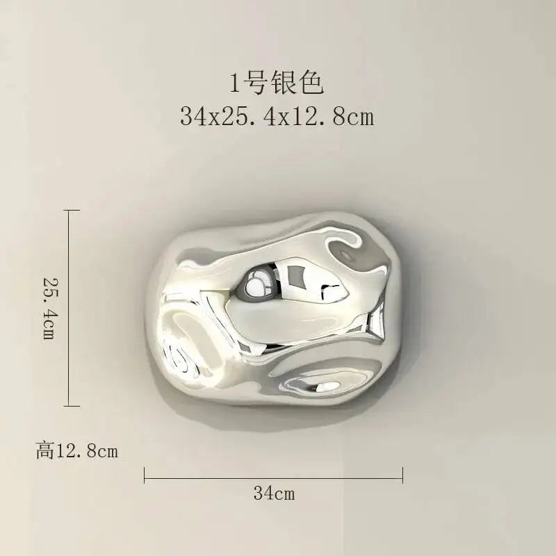 décoration murale moderne boules argent dorées fixations set intérieur