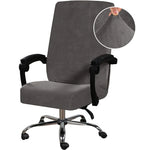 housse chaise velours élasthanne noir moderne élastique zip ajusté 45 60cm