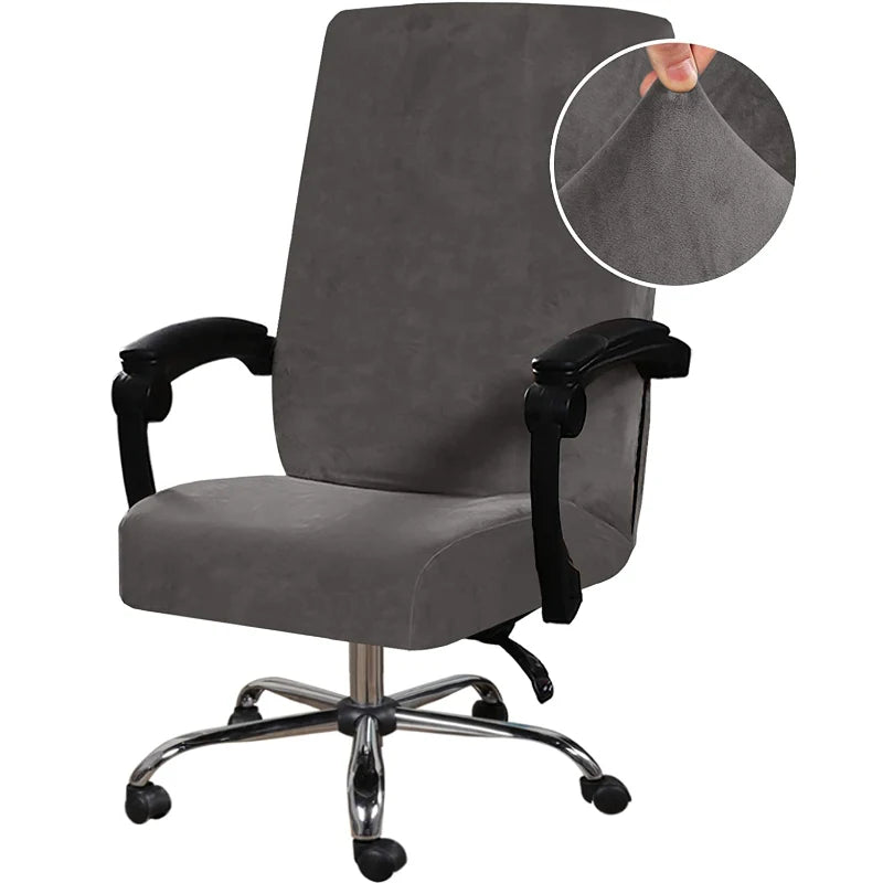 housse chaise velours élasthanne noir moderne élastique zip ajusté 45 60cm