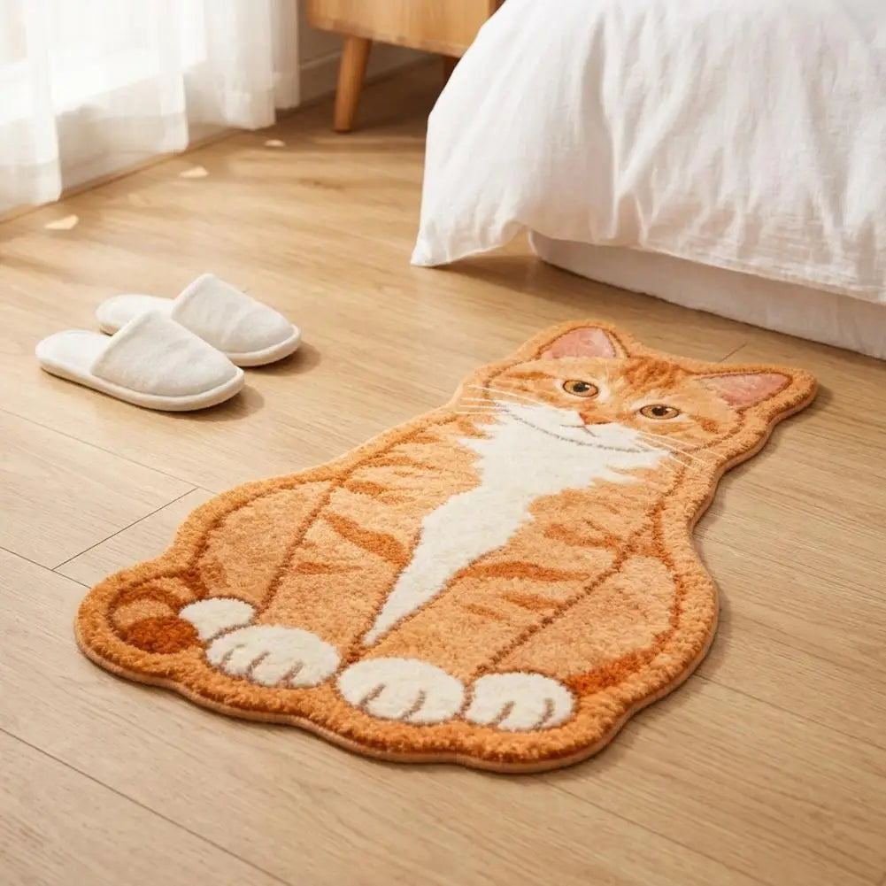 tapis coton jute blanc beige marron gris motif chat fourrure moderne chambre salon