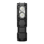 lampe frontale led 1800 lumens noir texturée moderne clip batterie aaa adaptateur