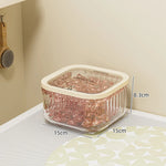 boîte rangement transparente moderne lessive rayées grande capacité humidité resistant 15cm 15cm 8.3cm