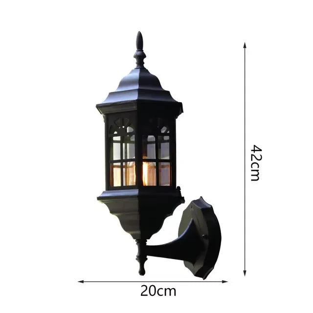 lampe murale extérieure or noir blanc ajourée victorien fixée mur opaque transparent