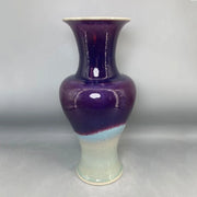 vase porcelaine violet bleu vert rouge glaçure brillante craquelures élégant décoration intérieure 37cm