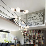 lustre suspension moderne blanc verre opalescent rond salon salle manger dimmable