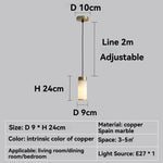 suspension lumineuse marbre moderne blanc doré réglable e27 led chambre salon