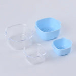 boîtes conservation alimentaires transparentes motifs fruits légumes moderne pratique blanc bleu rouge