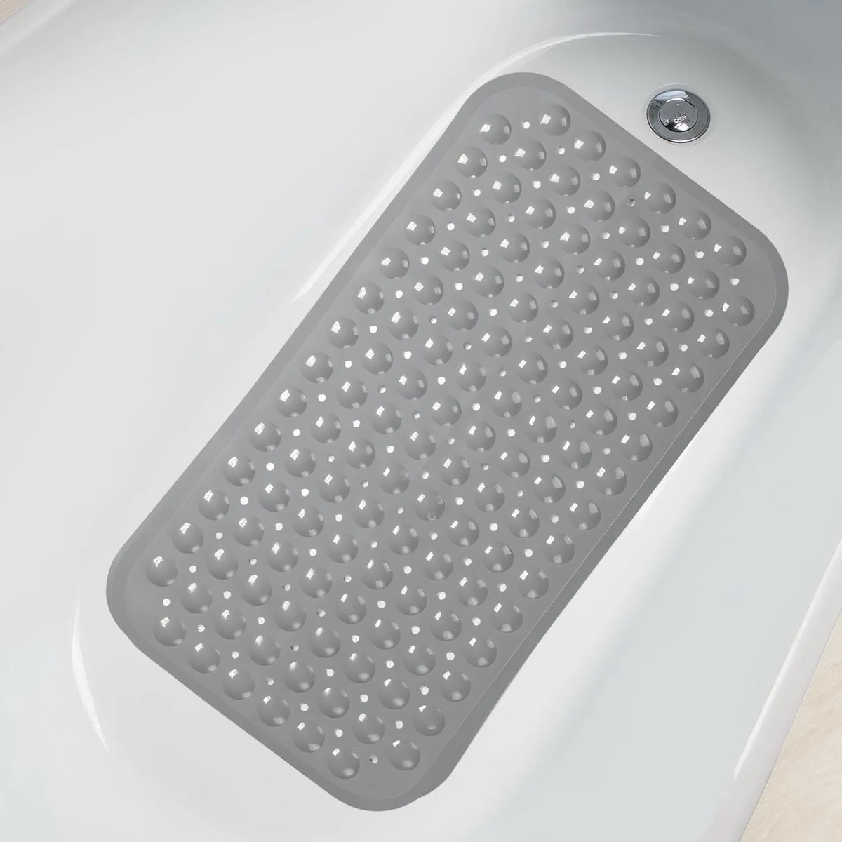 tapis bain transparent moderne perforations drainage ventouses puissantes pvc respectueux environnement salle bain