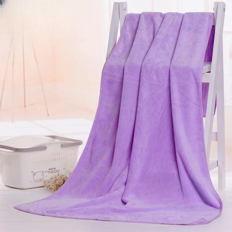 serviette bain microfibre séchage rapide motif uni moderne pâques rose orange rouge bleu violet