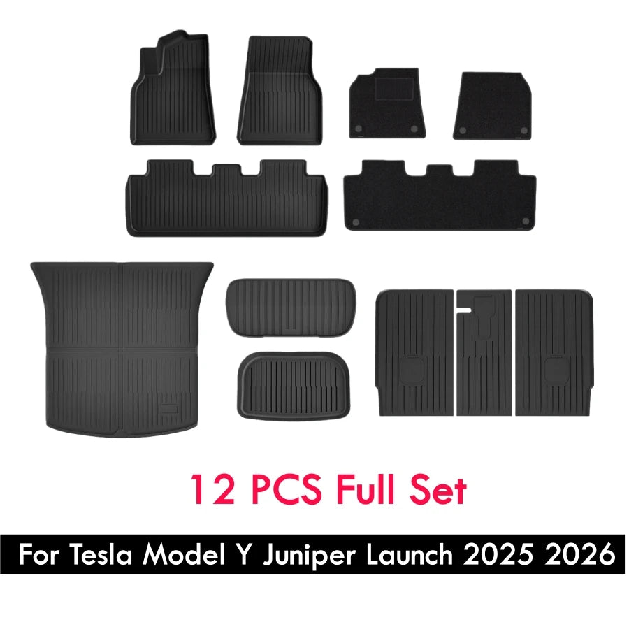 tapis sol coffre clips non slip tpe double couche rayures horizontales noir moderne tesla