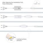 ruban led blanc plat moderne interrupteur clips fixation 10mm 6mm 40 150cm